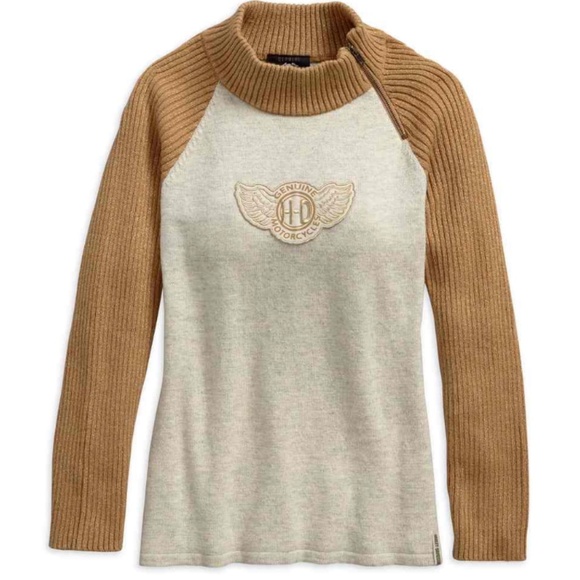 Harley-Davidson Sweaters - NWT Harley-Davidson Women's Winged H-D Patch Zippered Ski Sweater - Size Large